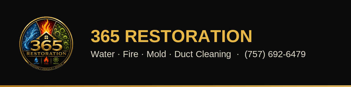 365 Restoration email header with logo, services and phone number